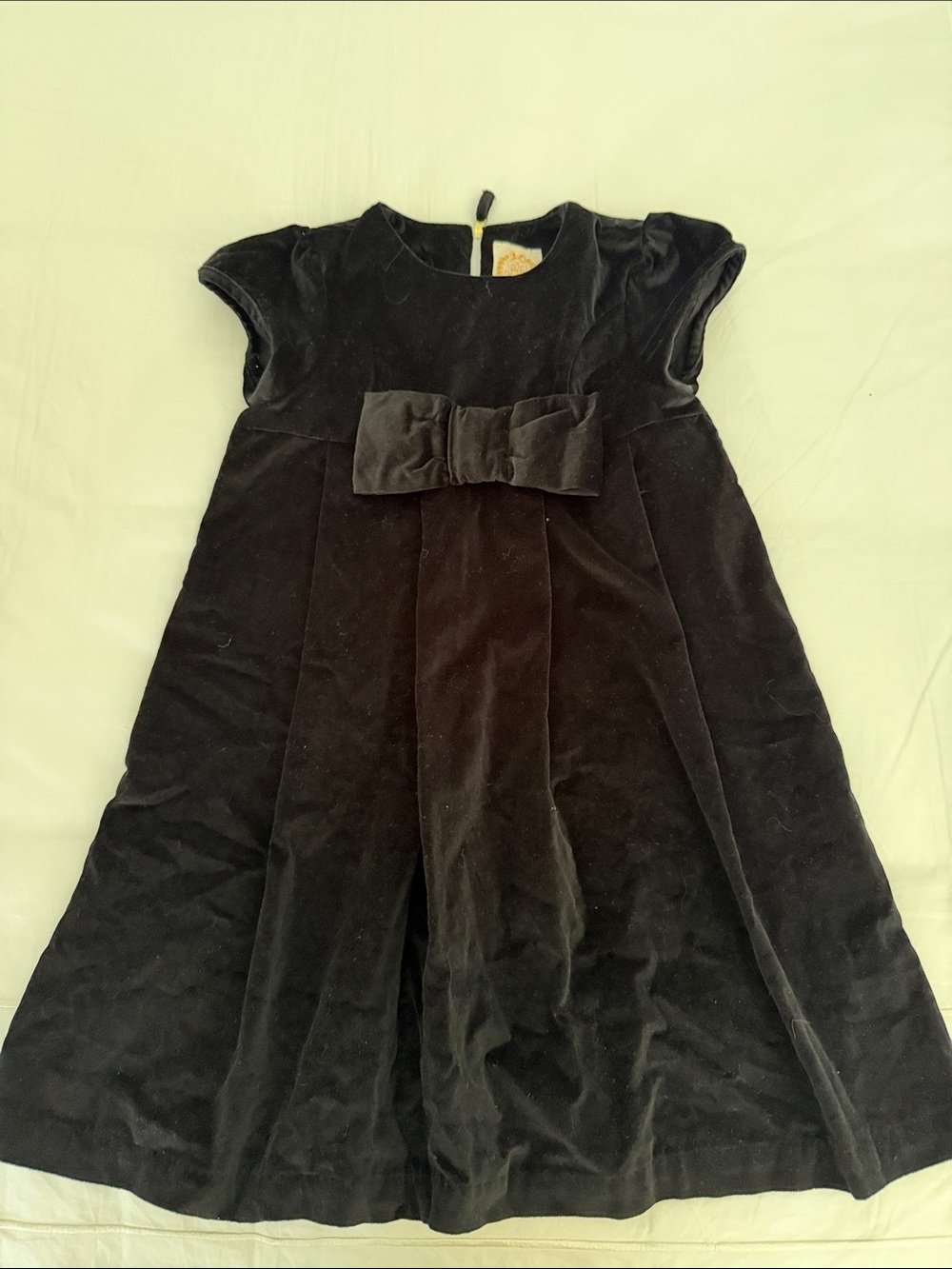 The Beaufort Bonnet Company Black Velvet Bow Dress for Girls